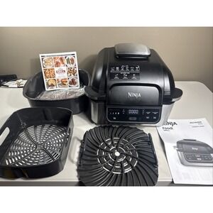 Ninja Foodi Grill 5-in-1 Indoor Air Crisp Roast Bake Dehydrate Works Tested NICE